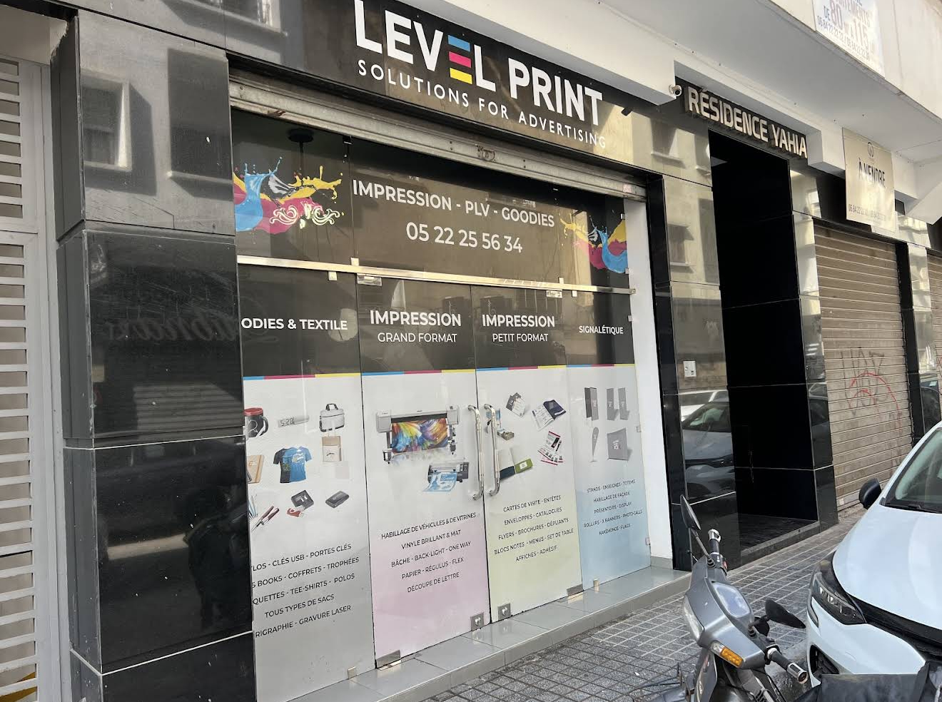 Façade LEVEL PRINT - Imprimerie à Maarif Casablanca